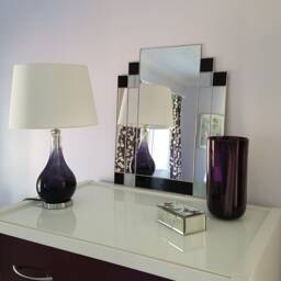 Art Deco Wall Mirror-Rectangular Stained Glass Hand Crafted - thumbnail 2