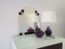 Art Deco Wall Mirror-Rectangular Stained Glass Hand Crafted - thumbnail 1