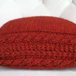 Decorative Pillow, Cable Knit Pillow Cover in Spice Color - thumbnail 3