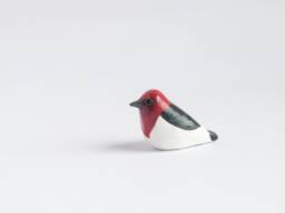 Red Headed Woodpecker Miniature - Bird Figurine - thumbnail 1