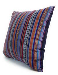 Multi Color Striped Navy Blue Pillow Decorative Throw 18x18 - thumbnail 1