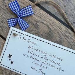 Personalised Teacher Gift Present Thank You Preschool Childminder Nursery Plaque Sign Leaving Mr Male - thumbnail 3