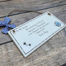 Personalised Teacher Gift Present Thank You Preschool Childminder Nursery Plaque Sign Leaving Mr Male - thumbnail 2