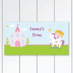 Princess Door Sign For Girls , Castle & Unicorn, Princess Bedroom, Little Personalized Wall Decor - thumbnail 1