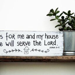 Christian Gifts, Wall Art, Scripture As For Me & My House We Will Serve The Lord, Bible Verse Art - thumbnail 3