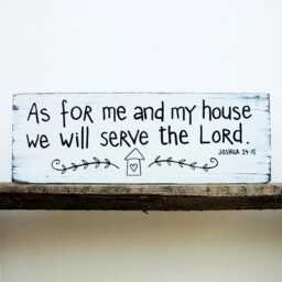 Christian Gifts, Wall Art, Scripture As For Me & My House We Will Serve The Lord, Bible Verse Art - thumbnail 1
