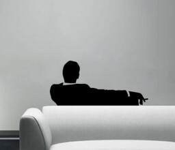 Mad Business Man On Couch Wall Decal, Sticker - Available in Different Sizes & Colors - thumbnail 1