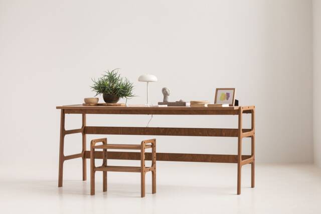 Mid Century Modern Desk For Office, Large Desk, Wooden Desk, Writing Custom Minimalist Desk - image 1
