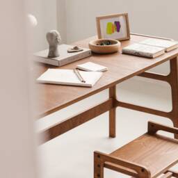 Mid Century Modern Desk For Office, Large Desk, Wooden Desk, Writing Custom Minimalist Desk - thumbnail 2