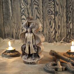 Gwyn Ap Nudd Horned God Statue Welsh Mythology Wood Carving - thumbnail 3