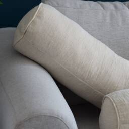 Hemp Bolster Pillow, Long Round Yoga Cushion, Organic Kapok Filling - thumbnail 2