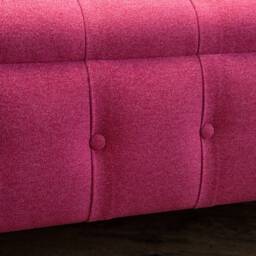 British Handmade 3 Seater Pink Wool Fabric Chesterfield Sofa, Settee, Couch - thumbnail 4