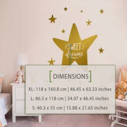 Sweet Dreams Star Nursery Wall Decal Baby Room Decor - thumbnail 3