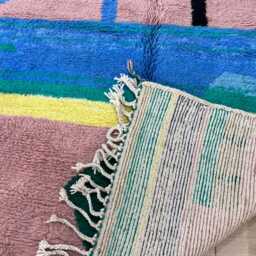 Moroccan Rug , Colorful Beni Ourain Handmade Wool Area Rugs For Living Room Berber 5.5x8.7 Ft - thumbnail 3