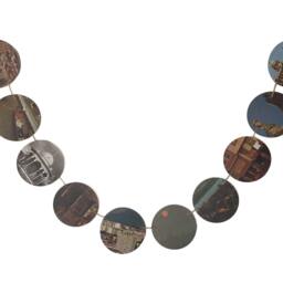 Capital City Bunting - Paper Circle Garland With 10 Medium Sized Vintage Photo Images Of Europe - thumbnail 3