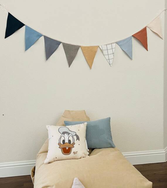 Nursery Wall Hanging, Linen Bunting, Flag Decoration For Baby Room, Garland, - Ready To Go, Christmas Garland Mantel - image 1