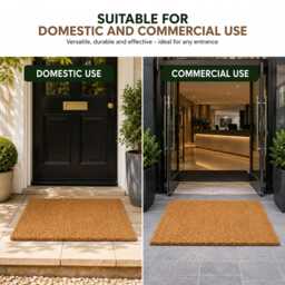 Natural Coir Entrance Matting Heavy Duty, Dirt Trapping, PVC Backed - 1M/2M Widths - thumbnail 4