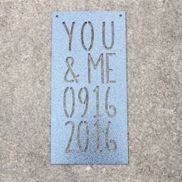 Personalized Metal Anniversary Sign You & Me Date Wall Art - thumbnail 3