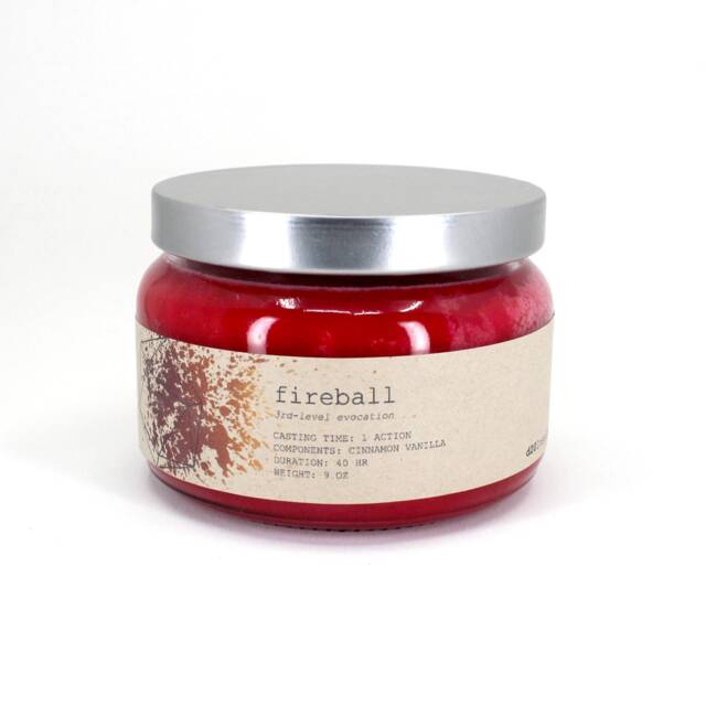 Fireball Spell Candle - Inspired By Dungeons & Dragons Rpg - image 1