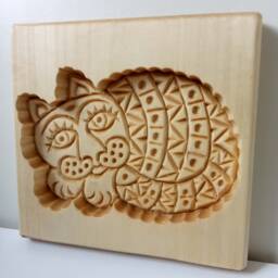 Cookie Mold Cat 2 Handmade, Carved Wood, Linden Tree - thumbnail 2