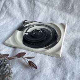The Maker's Mark Soap Dish, Rectangular Bathroom Tray, Handmade Kitchen Pottery, Household Holder, Thrown Textured - thumbnail 2