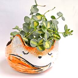 Mini Planter, Fox Housewarming Gift, Woodland, Animal Ceramic Succulent Fox, Gift - thumbnail 4