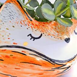 Mini Planter, Fox Housewarming Gift, Woodland, Animal Ceramic Succulent Fox, Gift - thumbnail 2