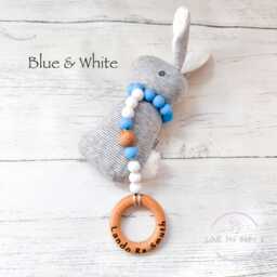 Personalized Bunny Rattle Sensory Toy First Christmas Keepsake