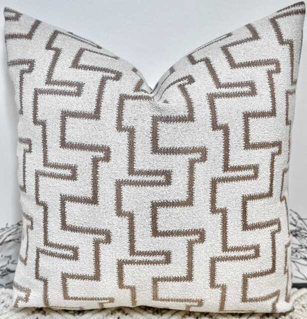 Luxury White Taupe Cushion For A Bed, Beds, Sofa, Sofa Set, Bed Textured Cushion, Scatter Cushion - Style No. 184B - image 1