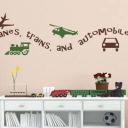 Plains, Trains & Automobiles Decal For Boys Room Stick On Wall Art Baby Room Decals Boy - Transportation Sd 082 - thumbnail 2