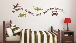 Plains, Trains & Automobiles Decal For Boys Room Stick On Wall Art Baby Room Decals Boy - Transportation Sd 082 - thumbnail 1