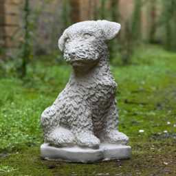 Concrete Border Terrier Figurine Stone Dog Sculpture Outdoor Memorial Pet Decor Cement Garden & Home Decoration Dog Lover Gift - thumbnail 2