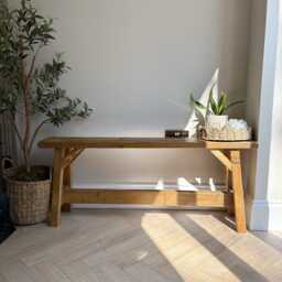 Rustic Wooden End Of Bed Bench - thumbnail 3