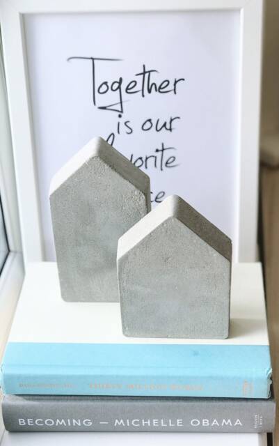 Concrete Bookends // House Shelf Decoration Scandinavian Interior Detail Home Warming Gift - image 1