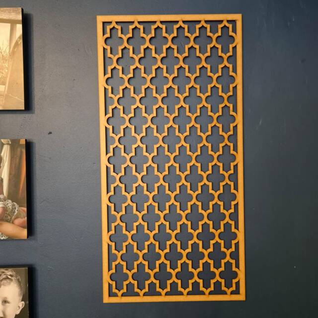 Moroccan Quatrefoil Radiator Screen Laser-Cut Mdf Wall Art 0186