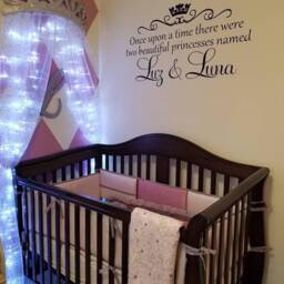 Personalized Princess Sisters Wall Decal - Nursery & Girls Bedroom Decor - thumbnail 3