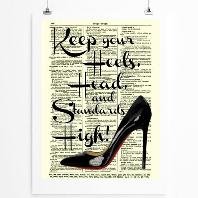 stiletto Heel Quote Art Print Antique Dictionary Page - image 1