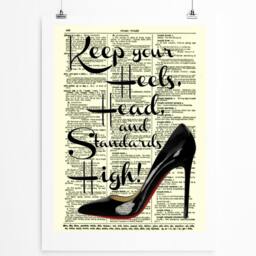 stiletto Heel Quote Art Print Antique Dictionary Page - thumbnail 1