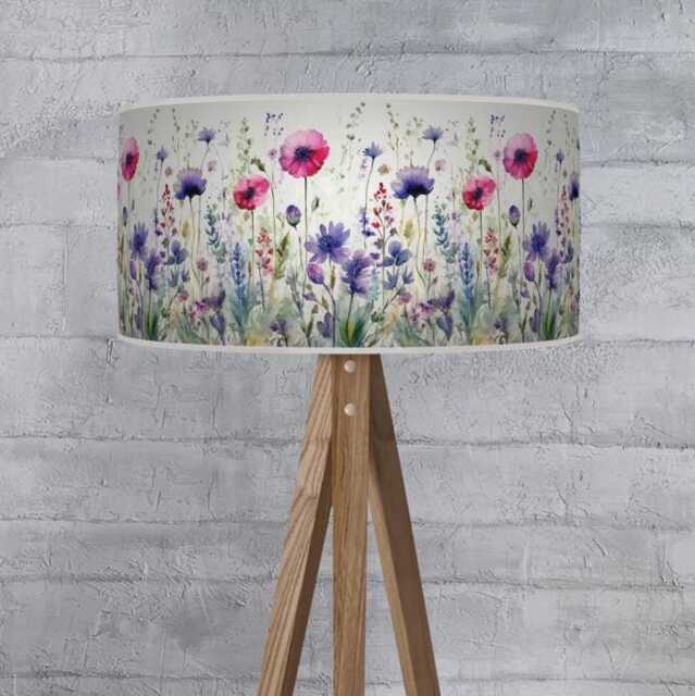 Watercolour Meadow Flowers Purple Lampshade, Floral Shade For Home D??cor - image 1