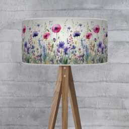 Watercolour Meadow Flowers Purple Lampshade, Floral Shade For Home D??cor