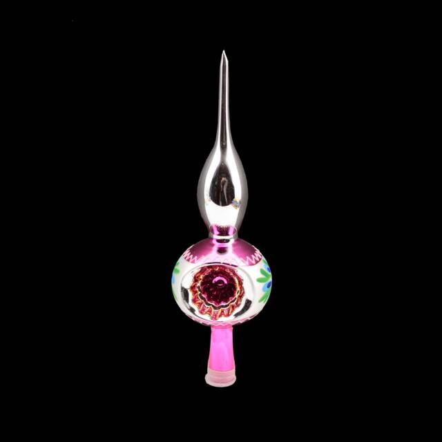Blown Glass Indent Reflector Christmas Tree Topper Gold 8 - image 1