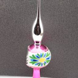 Blown Glass Indent Reflector Christmas Tree Topper Gold 8 - thumbnail 3