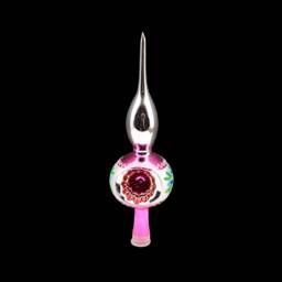 Blown Glass Indent Reflector Christmas Tree Topper Gold 8 - thumbnail 1