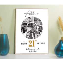 Personalised 21st Birthday Photo Gift Print, Twenty First Keepsake For Son Daughter, Wall Art - thumbnail 4