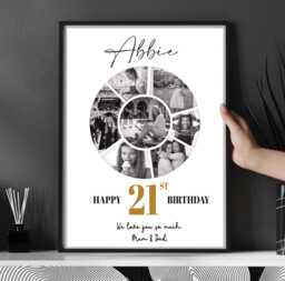 Personalised 21st Birthday Photo Gift Print, Twenty First Keepsake For Son Daughter, Wall Art - thumbnail 1