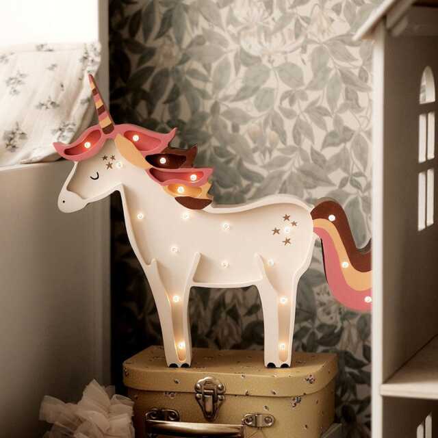 Unicorn Night Light For Girls Room - White Wooden Lamp, Nursery & Kids Decor, Personalized Handmade Baby Shower Gift, Lamp - image 1