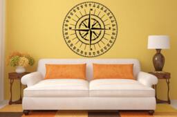 Compass Navigation Design Interior Wall Graphic Decal Sticker Vinyl Mural Leaving Bedroom Room Home Decor Free Shipping L195 - thumbnail 1