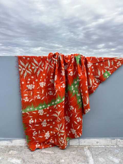 Vintage Style Cotton Kantha Quilt Patchwork Reversible Block Print Bedding - image 1