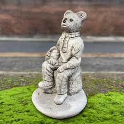 Concrete Bear Sculpture Stone Teddy Figurine Outdoor Animal Decoration Sitting Ornament Wildlife Statue Teddy Lover Gift - thumbnail 2