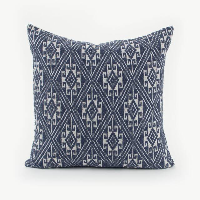 Indigo Kilim Pillow Cover, Tai Lu Hill Tribe, Ethnic Woven Cotton - 20x20 - image 1